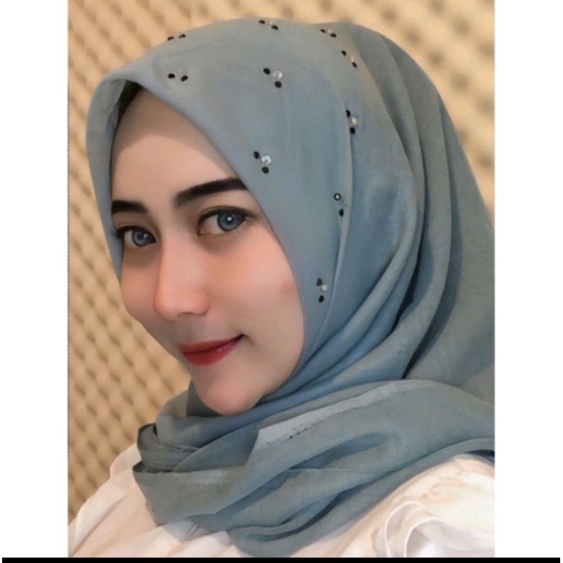 Hijab , jilbab segiempat Paris tassel, segiempat Paris swarovski Mickey