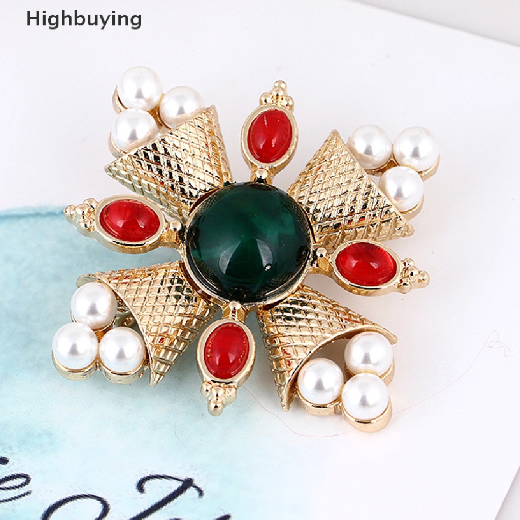 Hbid Fashion Mutiara Salib Bros Pin Untuk Wanita Mantel Aksesoris Vintage Perhiasan Hadiah Glory