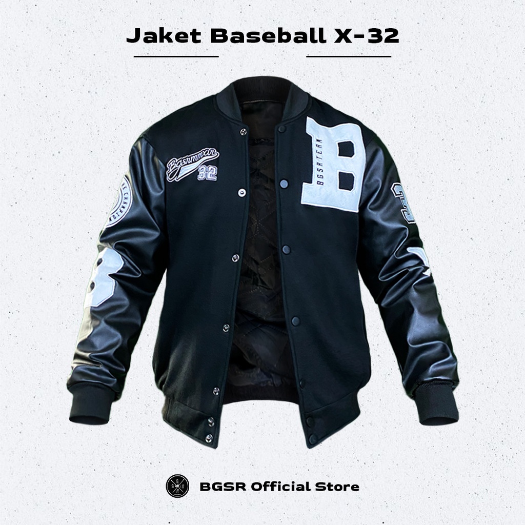 Jaket Baseball Varsity Jacket Windbreaker Bordir Tebal Adem X-32 BGSR