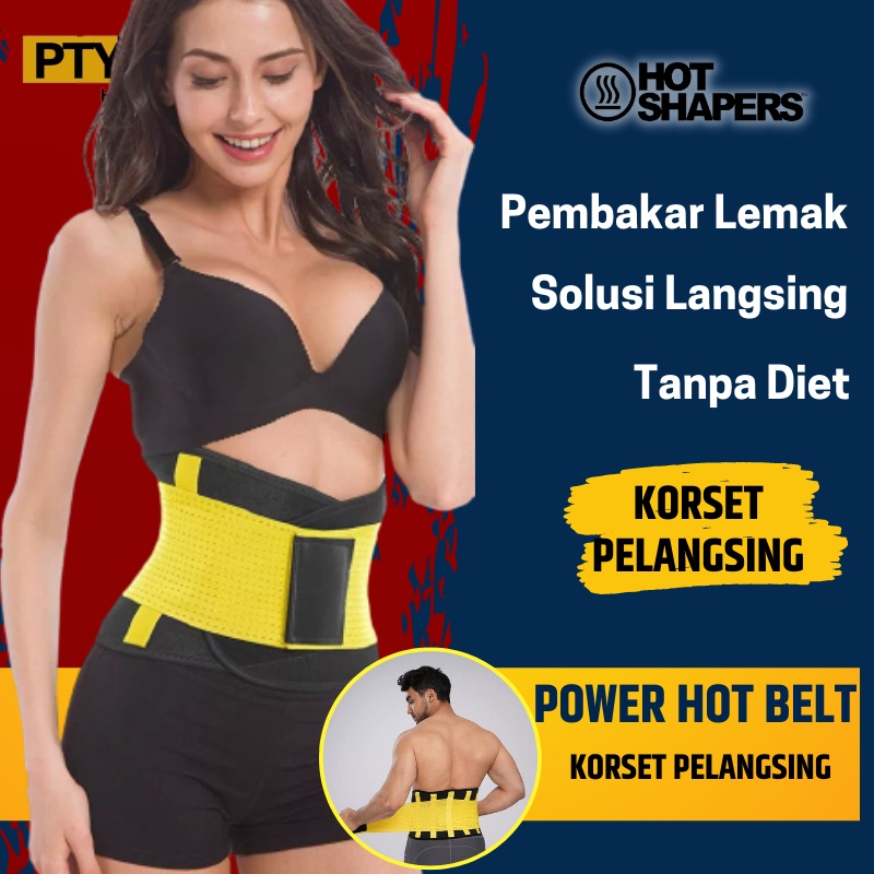 KORSET NEOTEX PELANGSING PENGECIL PERUT BUNCIT HOT SHAPERS BELT POWER ( Korset Pembakar Lemak Pria dan Wanita )P15