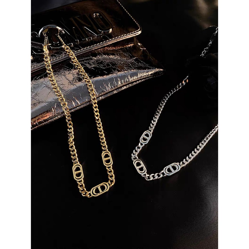 Kalung Motif Tulisan Untuk Wanita | Kalung Rantai Klavikula |Kalung Bahan Titanium Steel Gaya Vintage | Anting Hypoallergenic | Hidung Babi 18k | Hadiah Ulang Tahun | Anting Hypoallergenic Anti Pudar