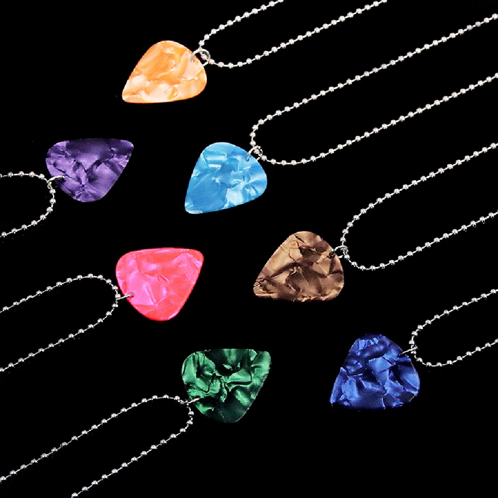[Brightnessdin1] 1pcs Kalung Pick Gitar Kalung Liontin Ruby Berbentuk Hati Untuk Fans Frie Boutique