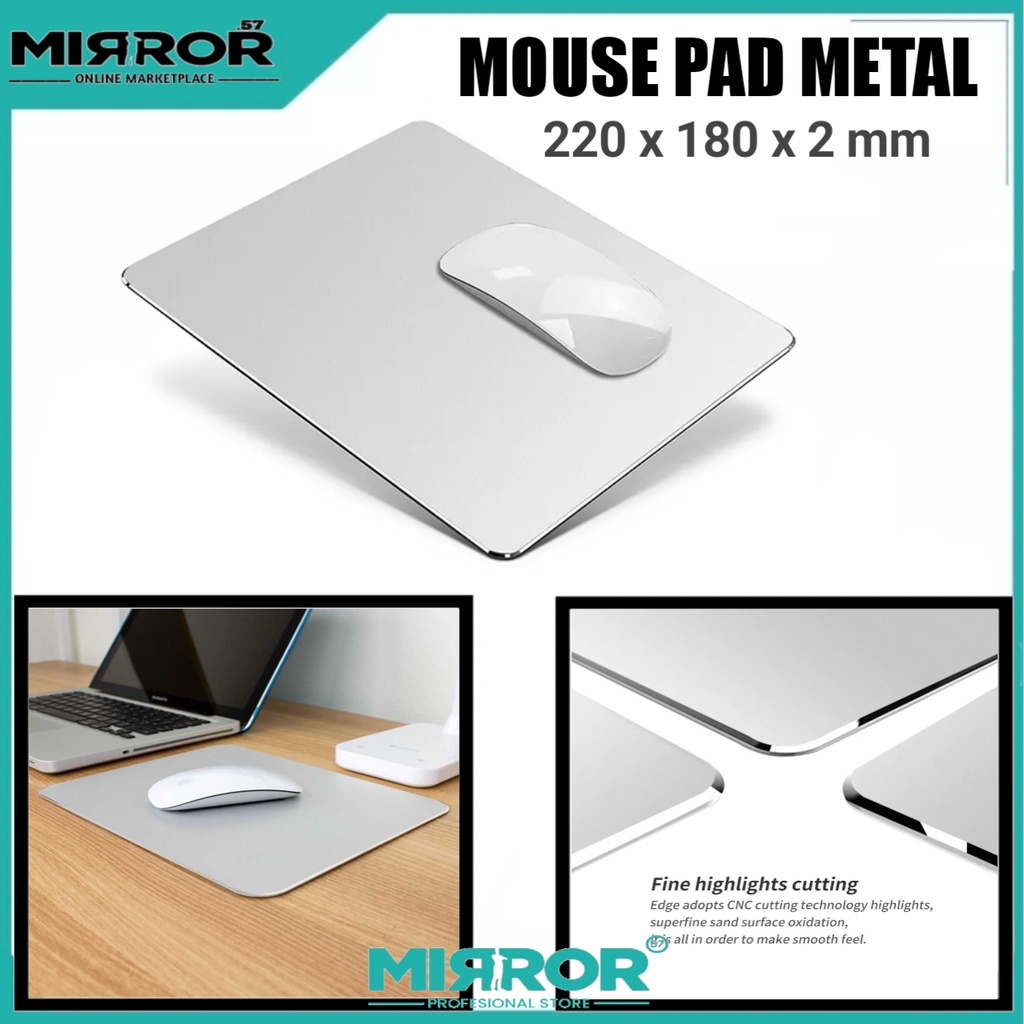 Mouse Pad Anti Air Kontrol Cepat Bahan Metal Aluminium 22x18 cm Skylette