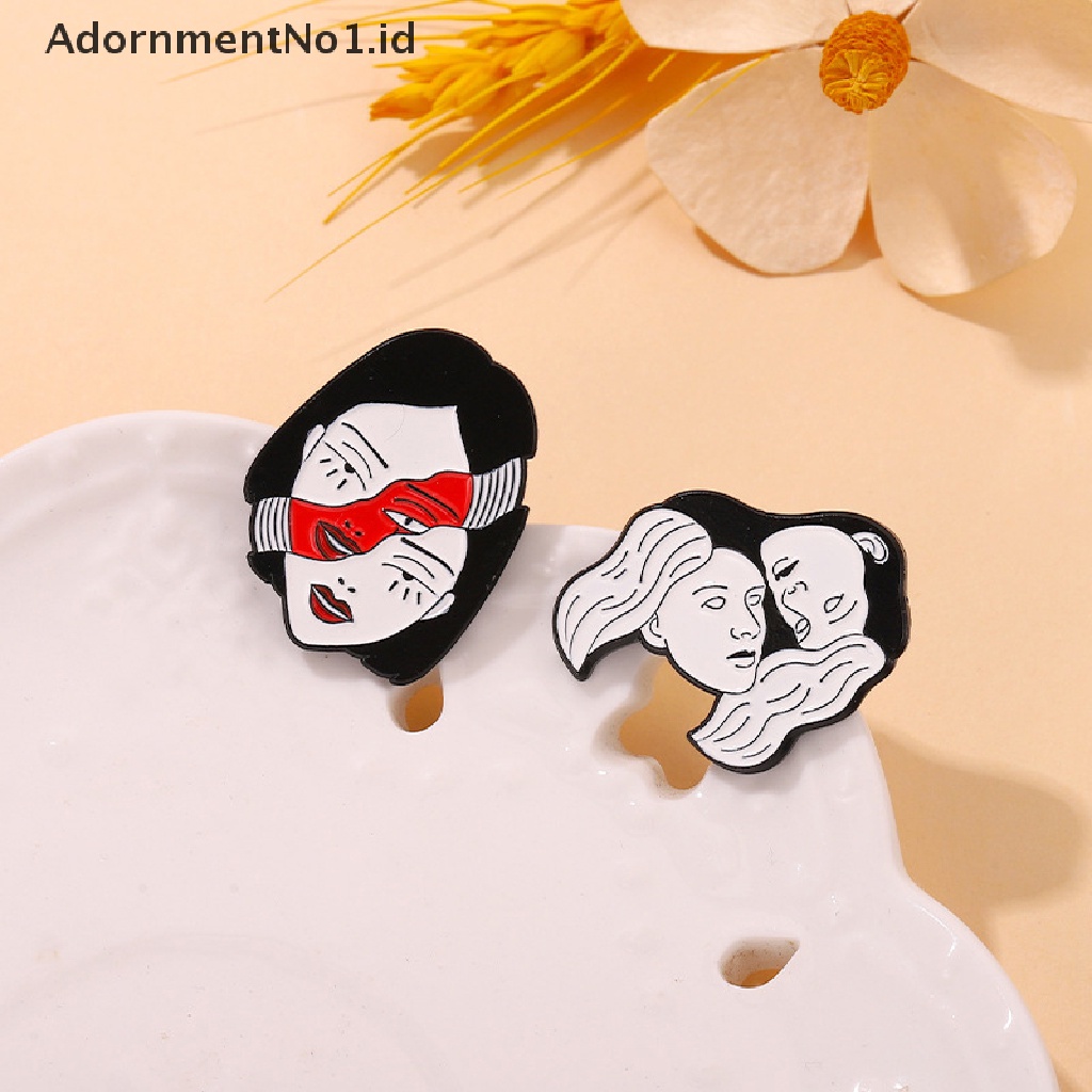 [AdornmentNo1] Kreatif Trendi Gelap Punk Mawar Kupu-Kupu Minyak Drop Lapel Bros Badge Pin Denim Tas Hadiah Pria Wanita Fashion Perhiasan Aksesoris [ID]