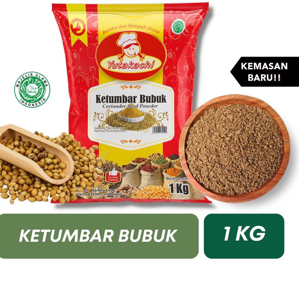 

L88 Ketumbar Bubuk Murni Asli 1Kg Yutakachi / Ground Coriander Powder / Kualitas Premium Bumbu Rempah Bubuk Pusat Bumbu HOT ㅾ