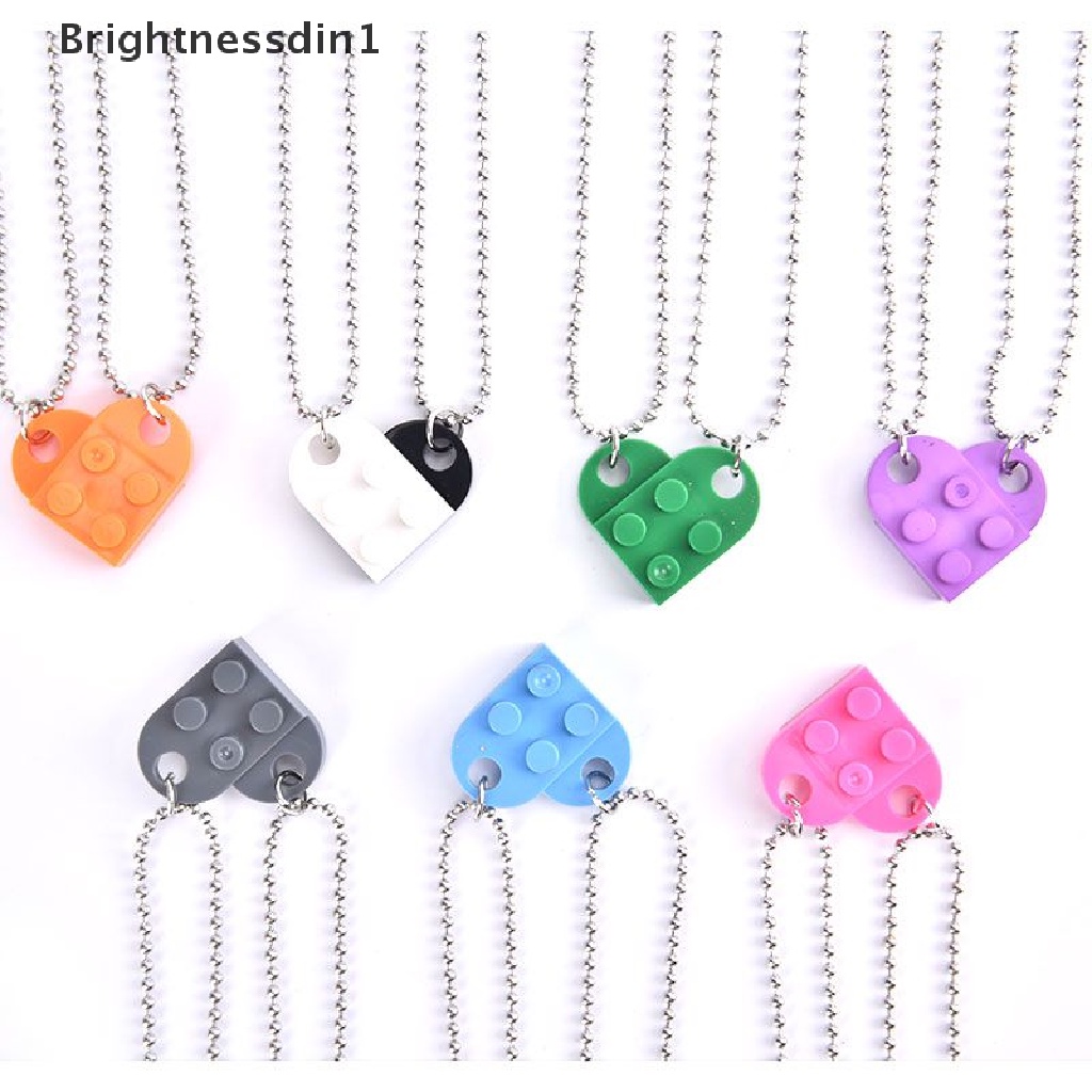 [Brightnessdin1] 2 Pcs Lucu Cinta Hati Bata Liontin Kalung Pasangan Persahabatan Wanita Pria Elemen Butik