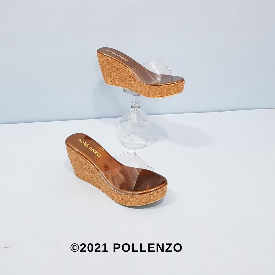 Recomended Pollenzo - Crystal Brown Wedges Mika Bening 8Cm Dm-4