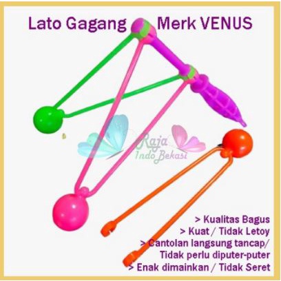 Lato-Lato Gagang Besar 20cm Mainan Anak Tek-Tek Bola 20 cm Viral Latto-Latto Stik Ukuran Besar