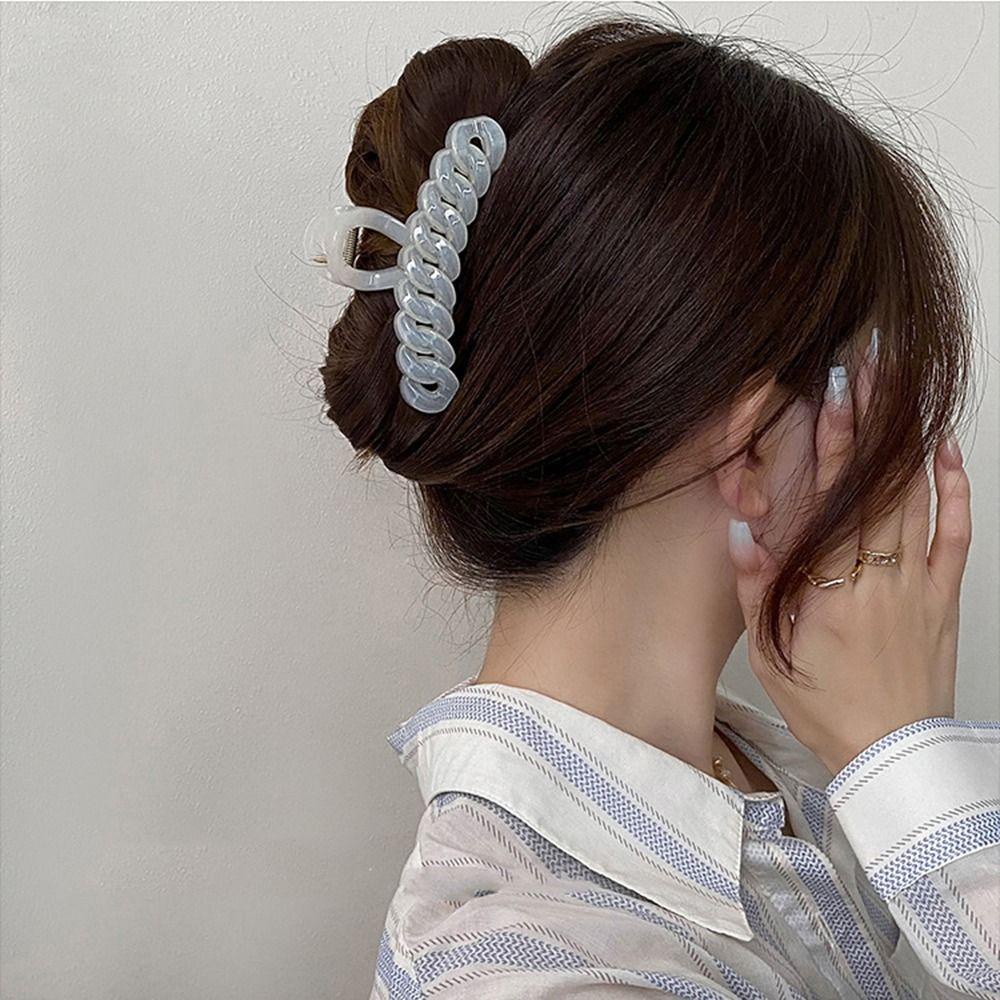 Agustina Rantai Cakar Rambut Elegan Fashion Manis Untuk Gadis Untuk Perempuan Asam Asetat Hiasan Kepala Ponytail Holder Women Hair Clips
