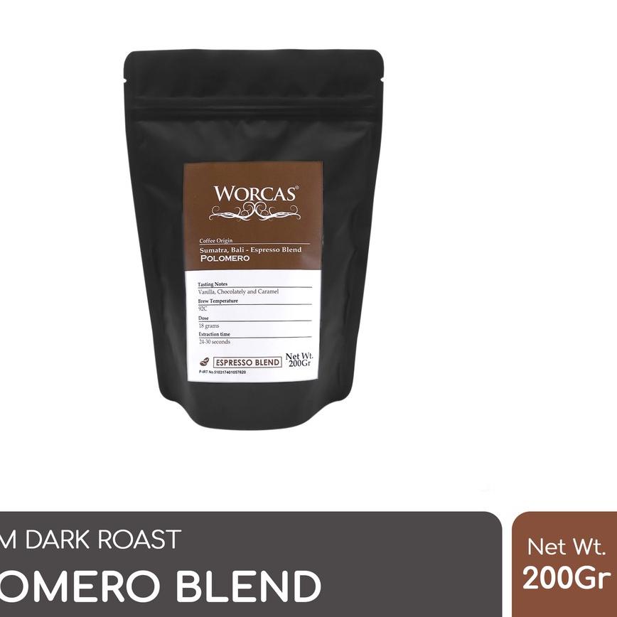 

☚ WORCAS Kopi Polomero Espresso Blend 200 Gram | Es Kopi Susu Blend ☏