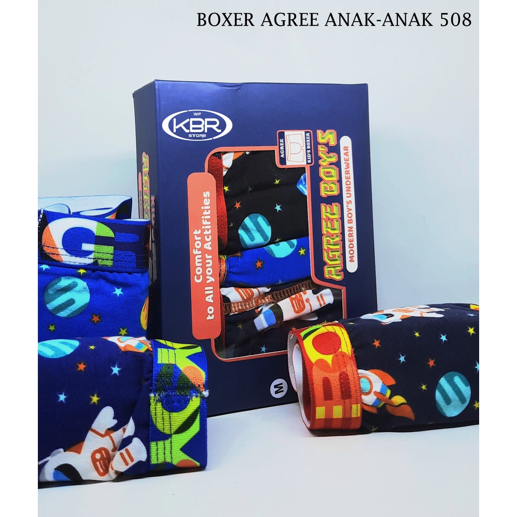 [ 3pc ] Boxer Agree / Celana Boxer / Celana Dalam Anak / Boxer / Agree Ag 508 / Celana / Cd Anak / Cd/ Agree Boys / Agree Kids WF STORE