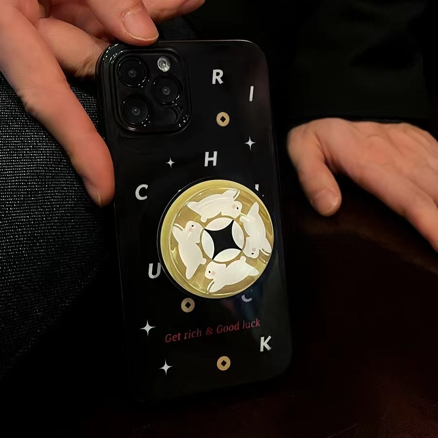 IPHONE Ins Pola Koin Tembaga Cocok Untuk Iphone14 14pro 14plus 13 13mini 13pro 13prm iPhone12 7Plus 8Plus Xr XS 13 12mini Pro Max Empat Sudut Casing Ponsel Tahan Guncangan
