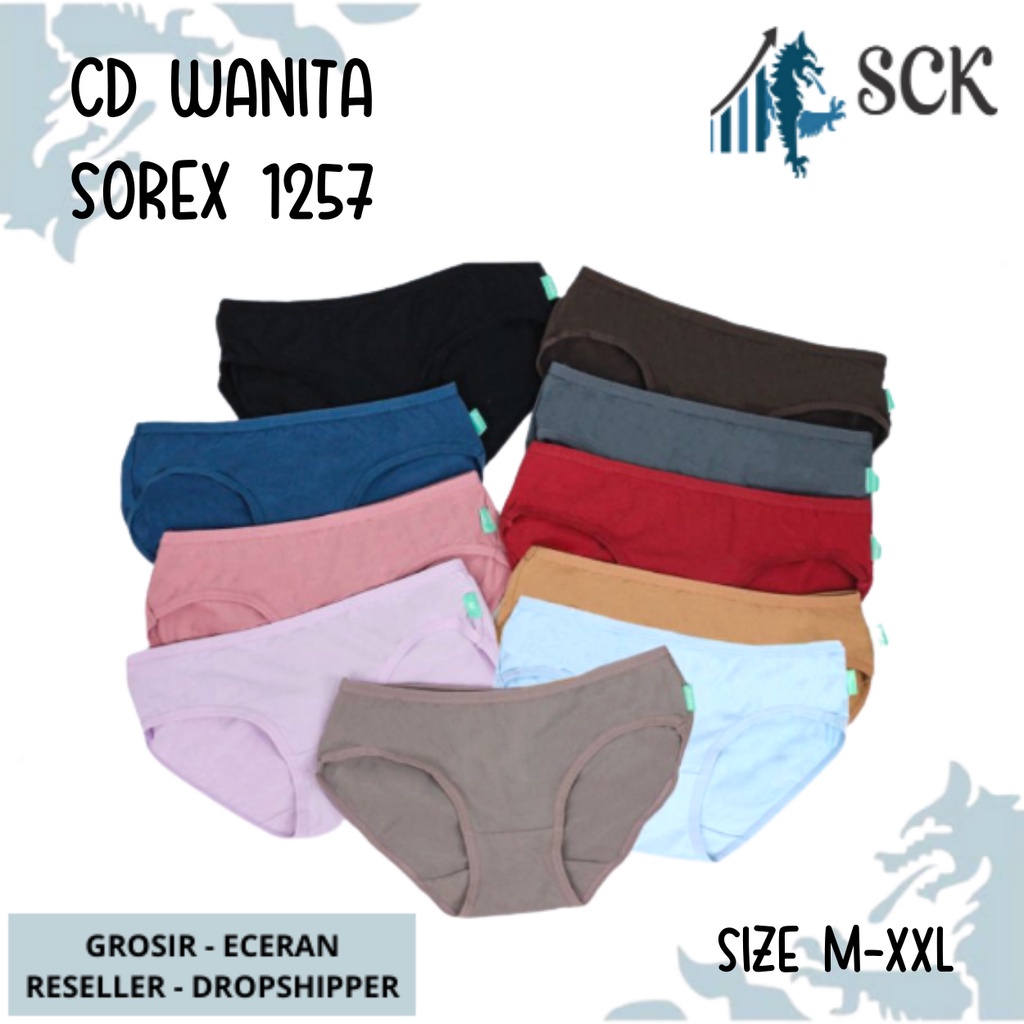 Celana Dalam SOREX 1257 / CD Ukuran M-XXL Bahan Katun / Pakaian Dalam Wanita Aneka Warna Grosir - sckmenwear GROSIR