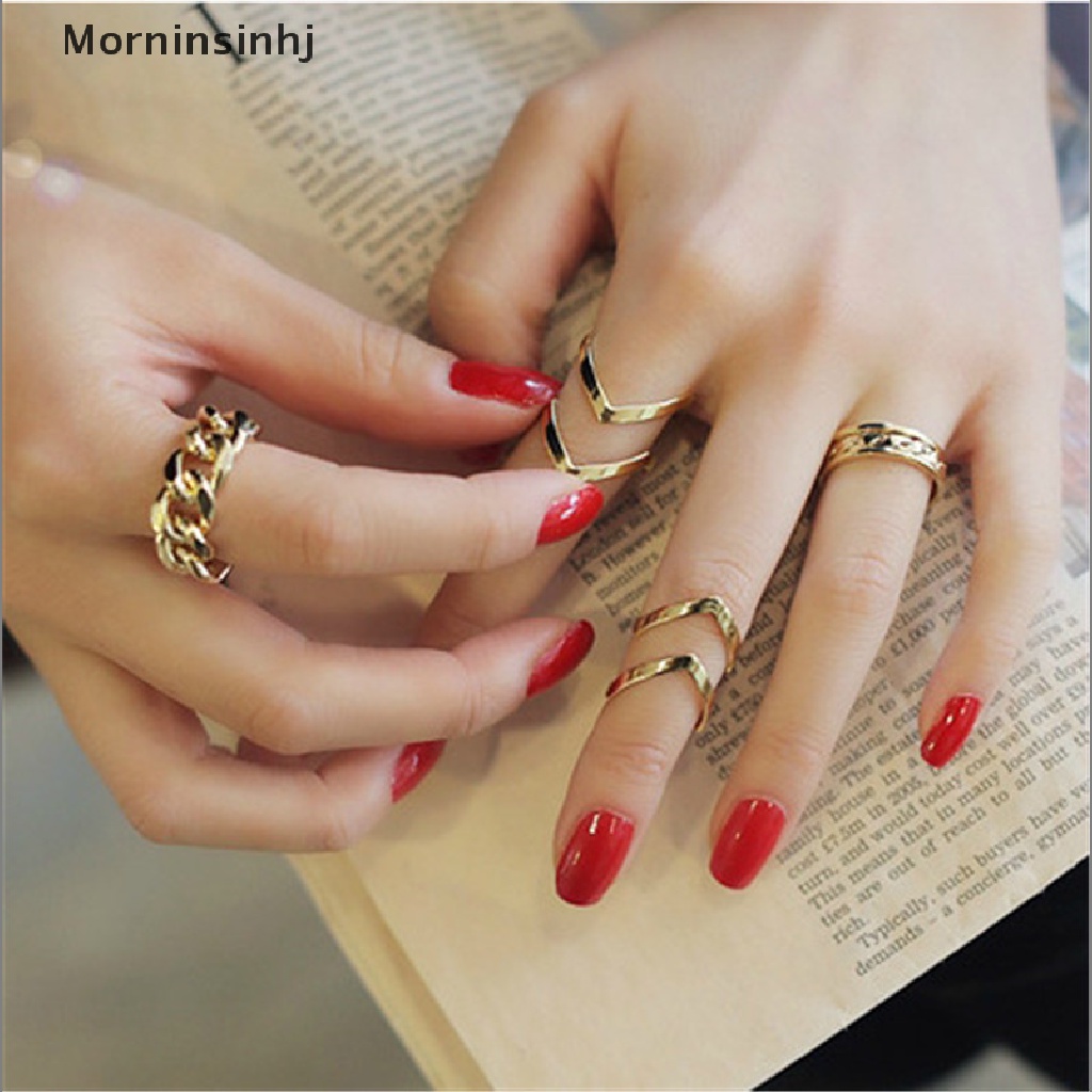 Mornin Aksesoris Fashion Perhiasan New Punk Cuff Finger Ring 3pcs/set Hadiah Untuk Wanita id