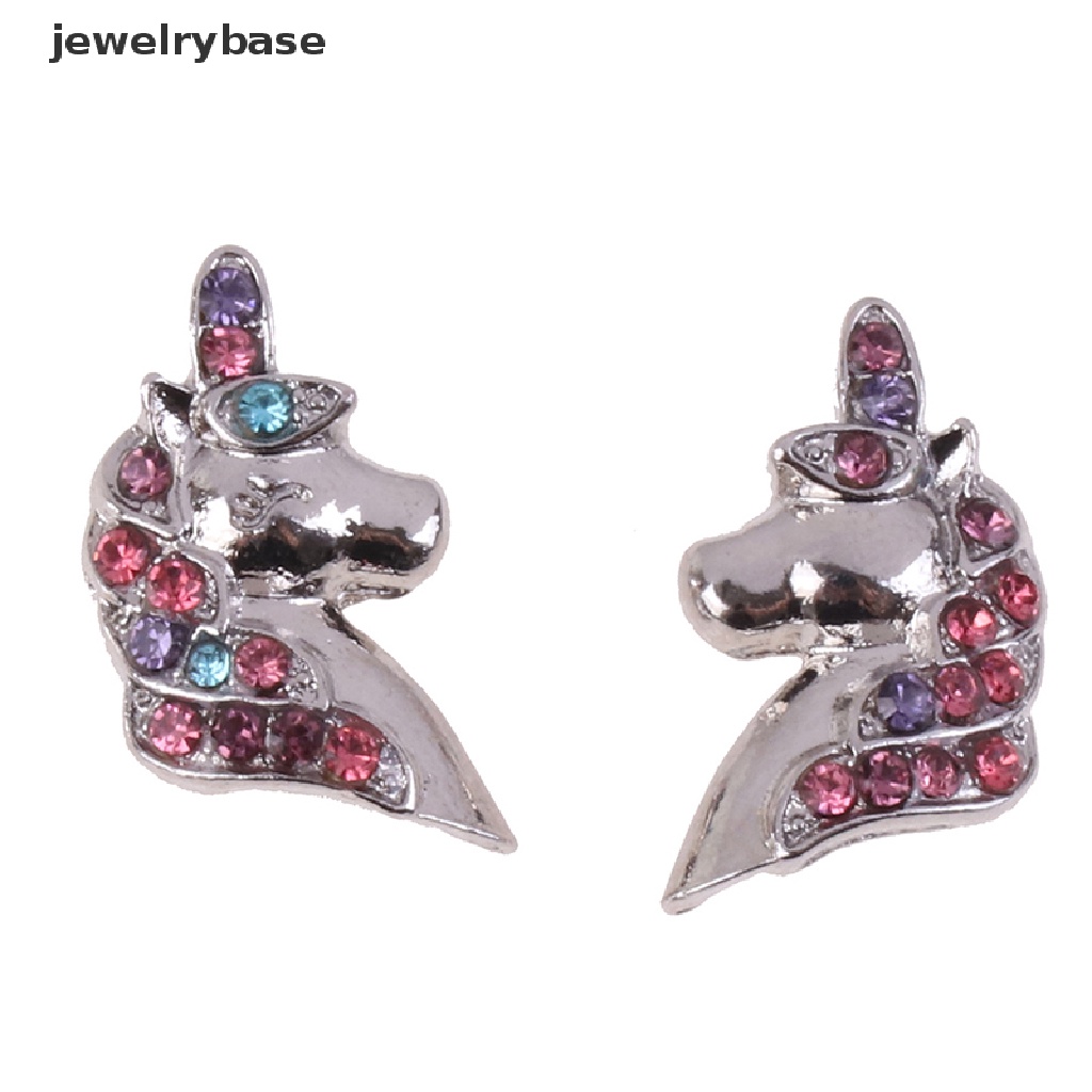 [jewelrybase] Gadis Anda Ajaib Lucu Beruntung Unicorn Kalung Stud Anting Birthstone Kuda Perhiasan Hadiah Untuk Anak Perempuan Gadis Sahabat Saudara Butik