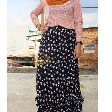 ◙ Rok Plisket Import Motif Bunga Sakura ✷