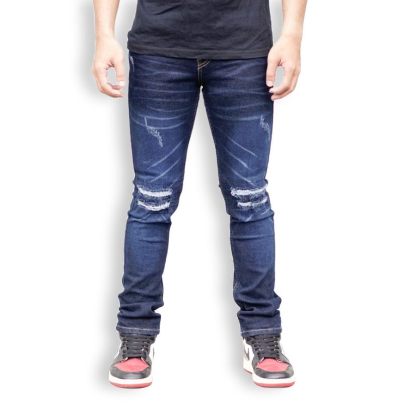 Wisdom Denim Pants Slimfit Wisker Ripped Aksen Selvedge Original