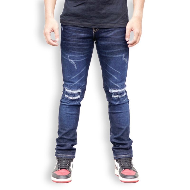 Wisdom Denim Pants Slimfit Wisker Ripped Aksen Selvedge Original