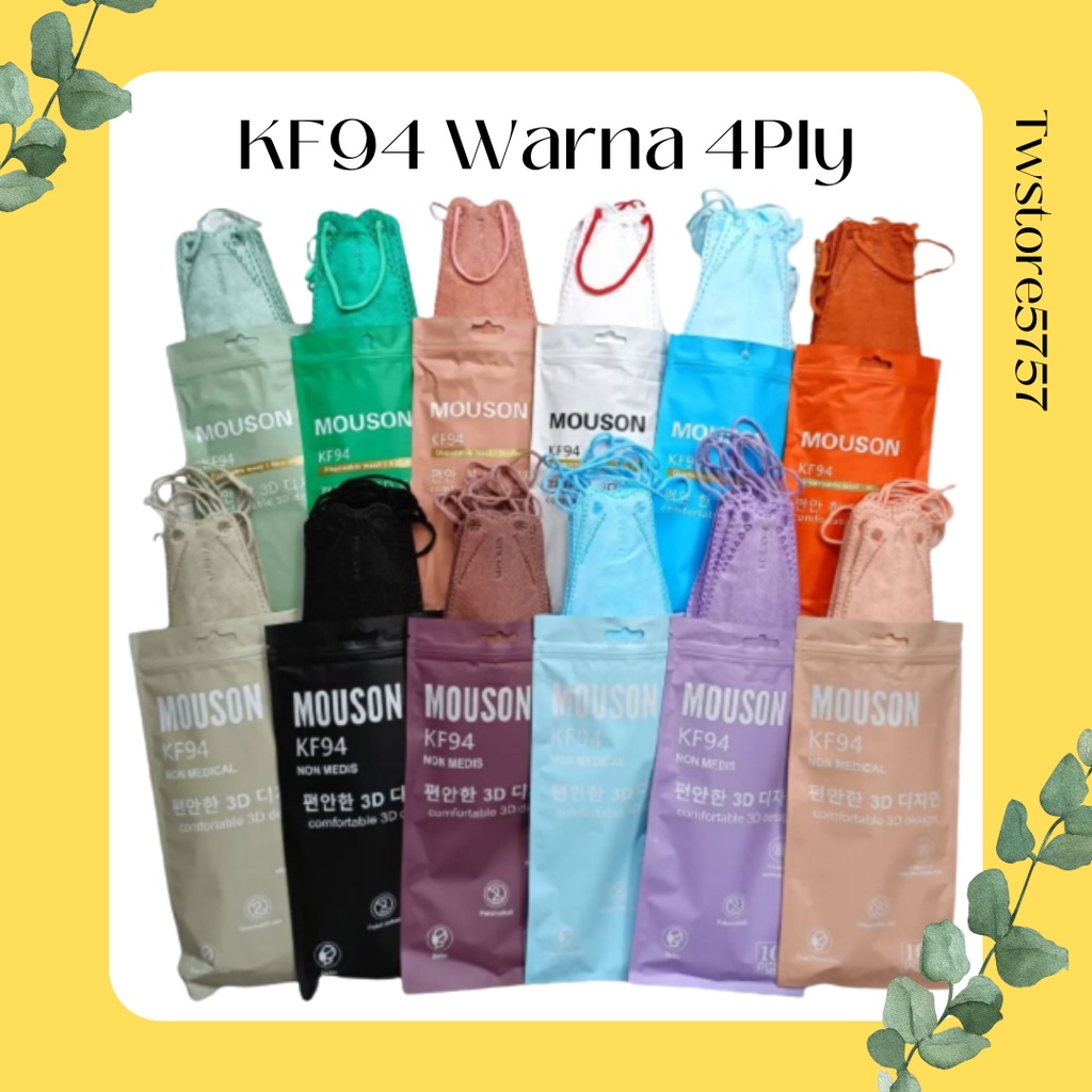 KF 94 WARNA 4PLY TERBARU MASKER KF 94 KOREA (ISI 10PCS) KF94 MOUSON / KF94 WE MASK / KF94 CAREION / MURAH / GROSIR