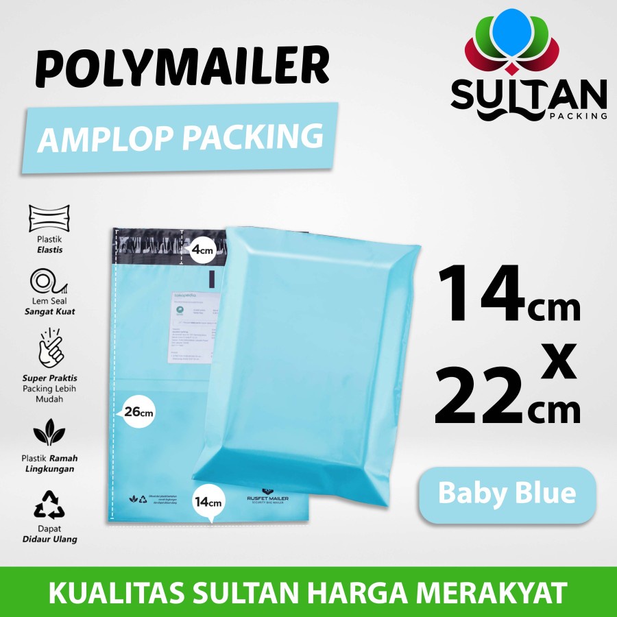 

Polymailer TOSCA 14x22cm Amplop Plastik Packing Olshop Premium Satuan