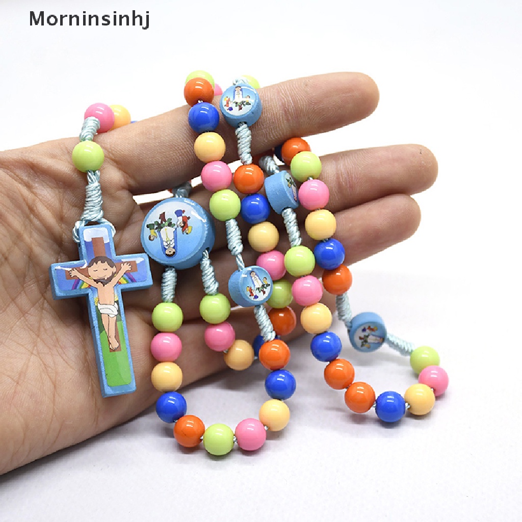 Mornin Kartun Liontin Salib Kalung Anak Rosario Beads Perhiasan Religi Katolik id