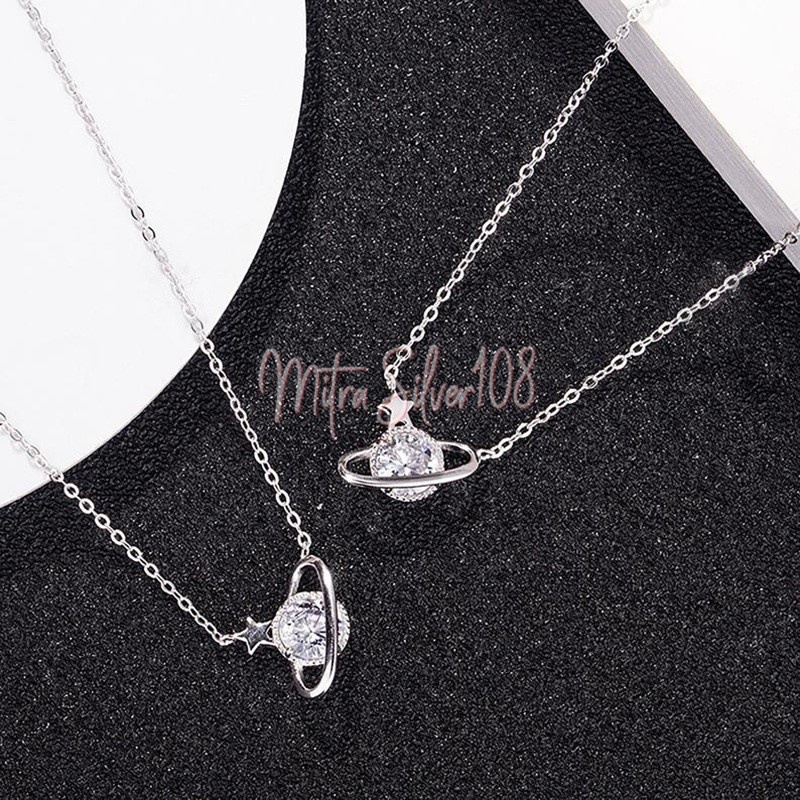 [MS108] NL 17 - Kalung Wanita Korea Liontin Planet | Korean Fashion | Necklace Crystal | Kalung Import Murah