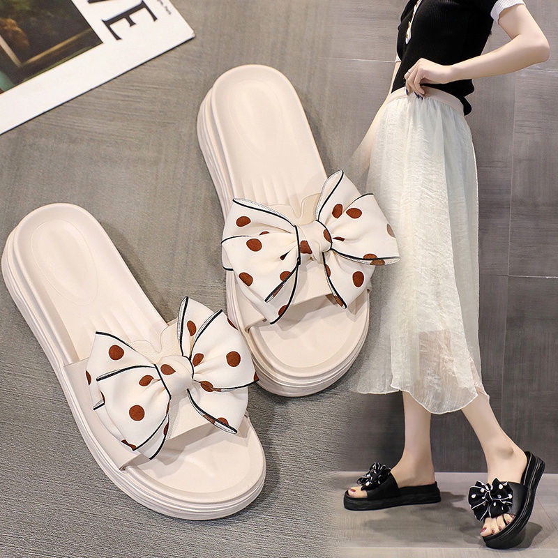 GROSIRTAS TG1612 Sandal Wedges Jelly Wanita Import Motif Pita Dot Nyaman Trendy