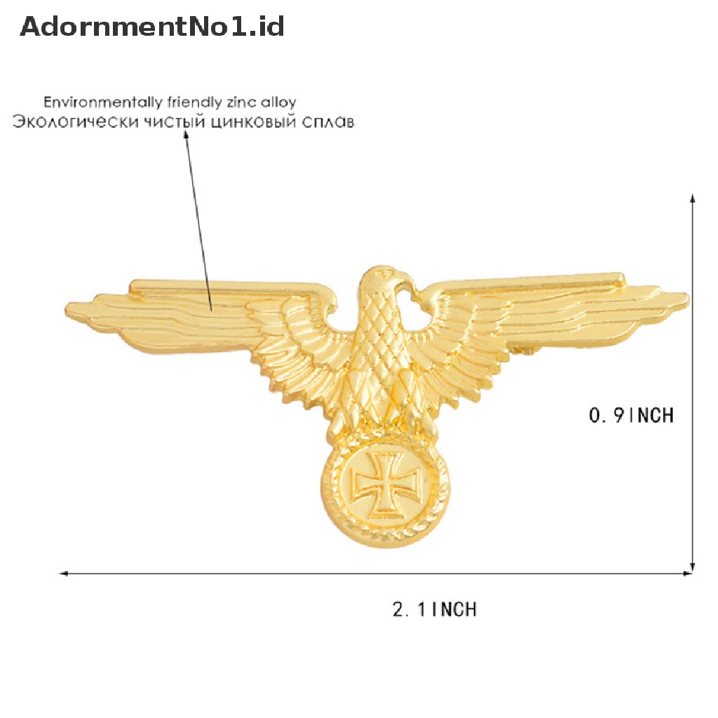 [AdornmentNo1] Eagle Military Cross Animal Collar Bros Pin Lencana Korsase Bros Perhiasan [ID]