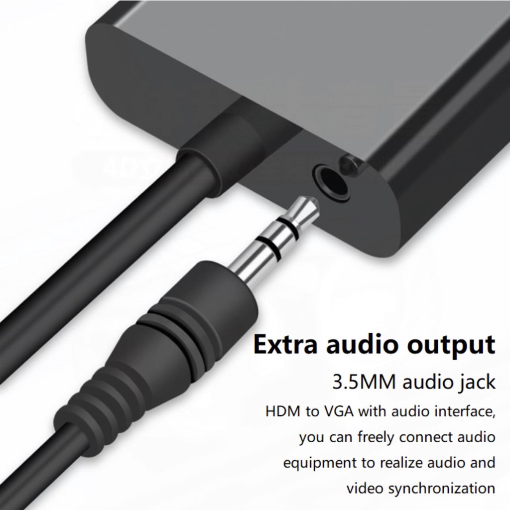 Converter HDMI to VGA / Kabel HDMI to VGA with Audio / plus Aux - HDMI TO VGA