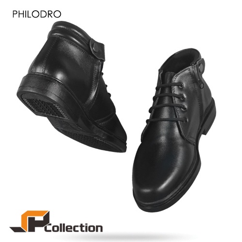 SPC Sepatu Kantor Pantofel Pdh 04 Tali+reseleting Kulit Sapi Asli