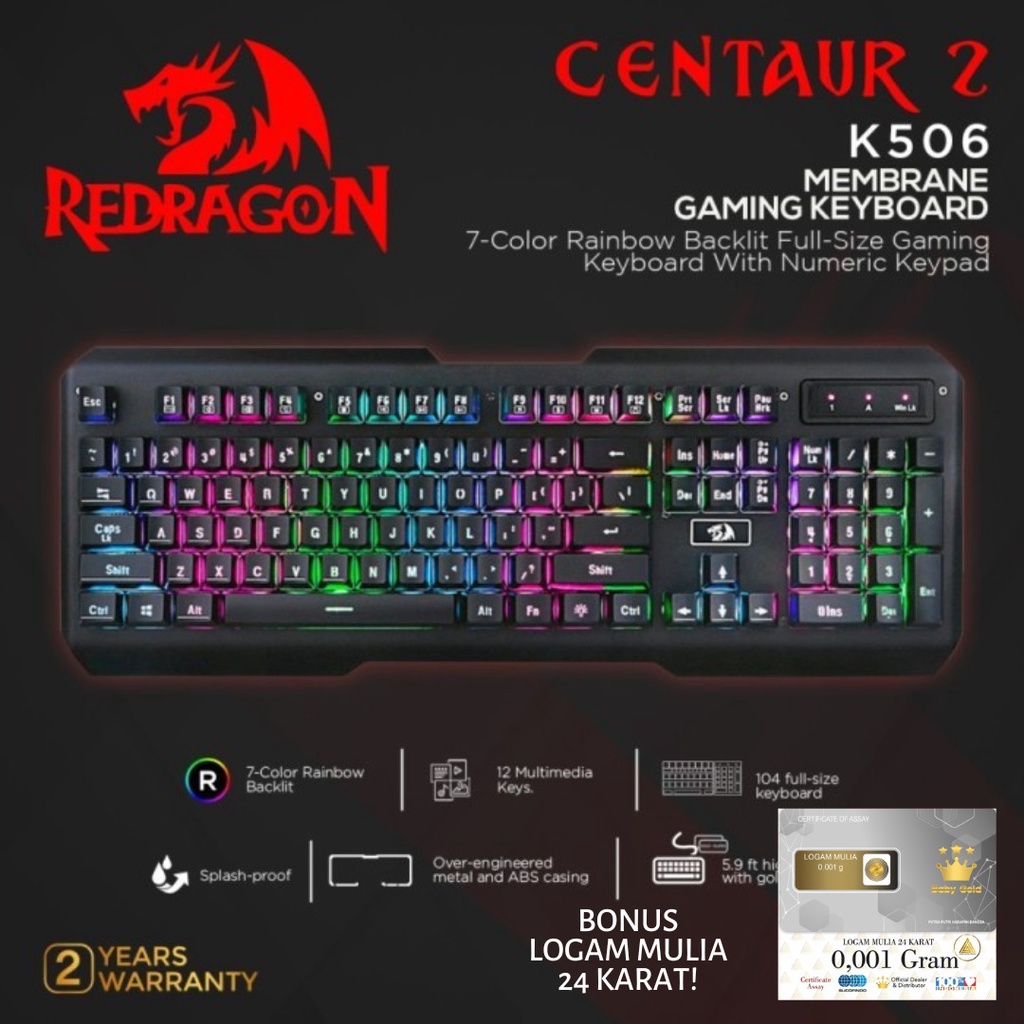 Keyboard Redragon Semi Mechanical Gaming CENTAUR 2 - K506