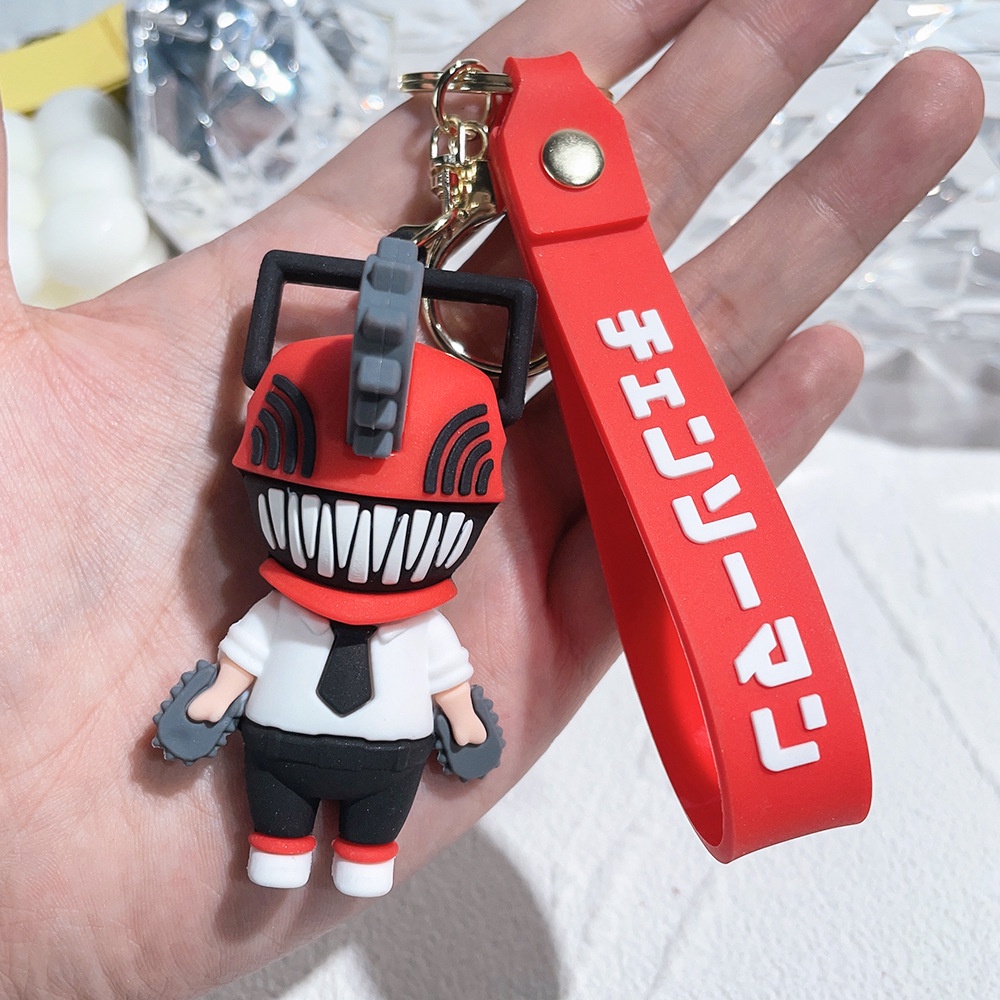 Chainsaw Man Gantungan Kunci Untuk Wanita Lucu Kartun Silikon Anime Keyrings Denji Pochita Boneka Liontin Keyholder Untuk Perhiasan Ransel