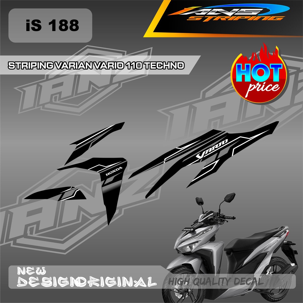 STIKER DECAL SEMI FULL BODY HONDA VARIO TECHNO 110 MENGGUNKAN BAHAN BERKUALITAS DAN  TIDAK MUDAH PUDAR / HONDA VARIO LIST STIKER  / DECAL KERETA VARIO 110 TECHNO IS188