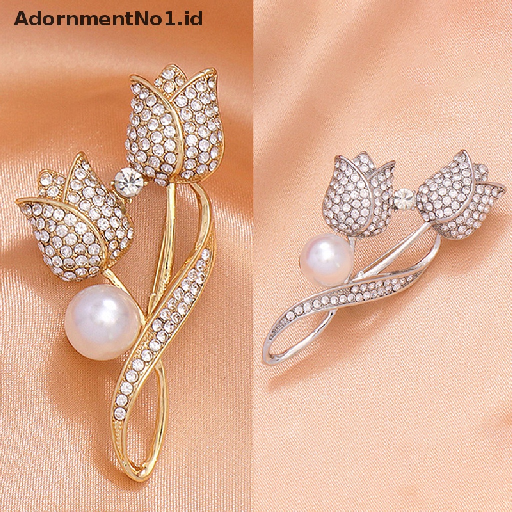 [AdornmentNo1] Fashion Zirkon Tulip Bros Pin Untuk Ransel Kerah Lapel Pin Perhiasan Aksesoris Hadiah Pesta [ID]