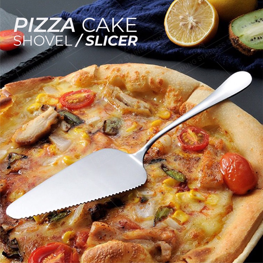 cake shovel sekop scoop kue pizza plate cutlery segitiga stainless pisau