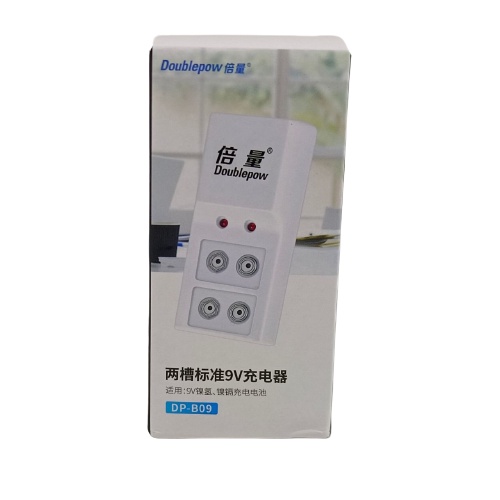 Alat Charge Baterai 9v Doublepow Charger Battery Kotak 2 slot isi Ulang Batre DP-B09