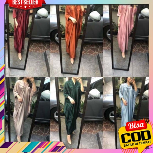 Reana Kaftan - Kaftan Satin Premium / Gamis Kaftan Cantik Murah / Kaftan Jumbo / Dress Mewah Kondang