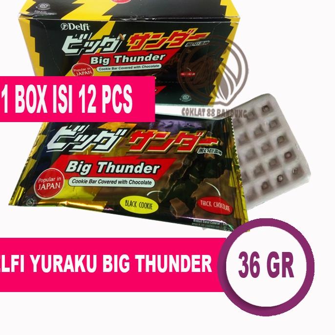 

➨ Delfi Big Thunder 36gr Isi 12pcs X 36 gram Box Cokelat, Coklat Delfi Yuraku Tunder 12 X 36 gr Cookie Bar With Covered Chocolate ➶