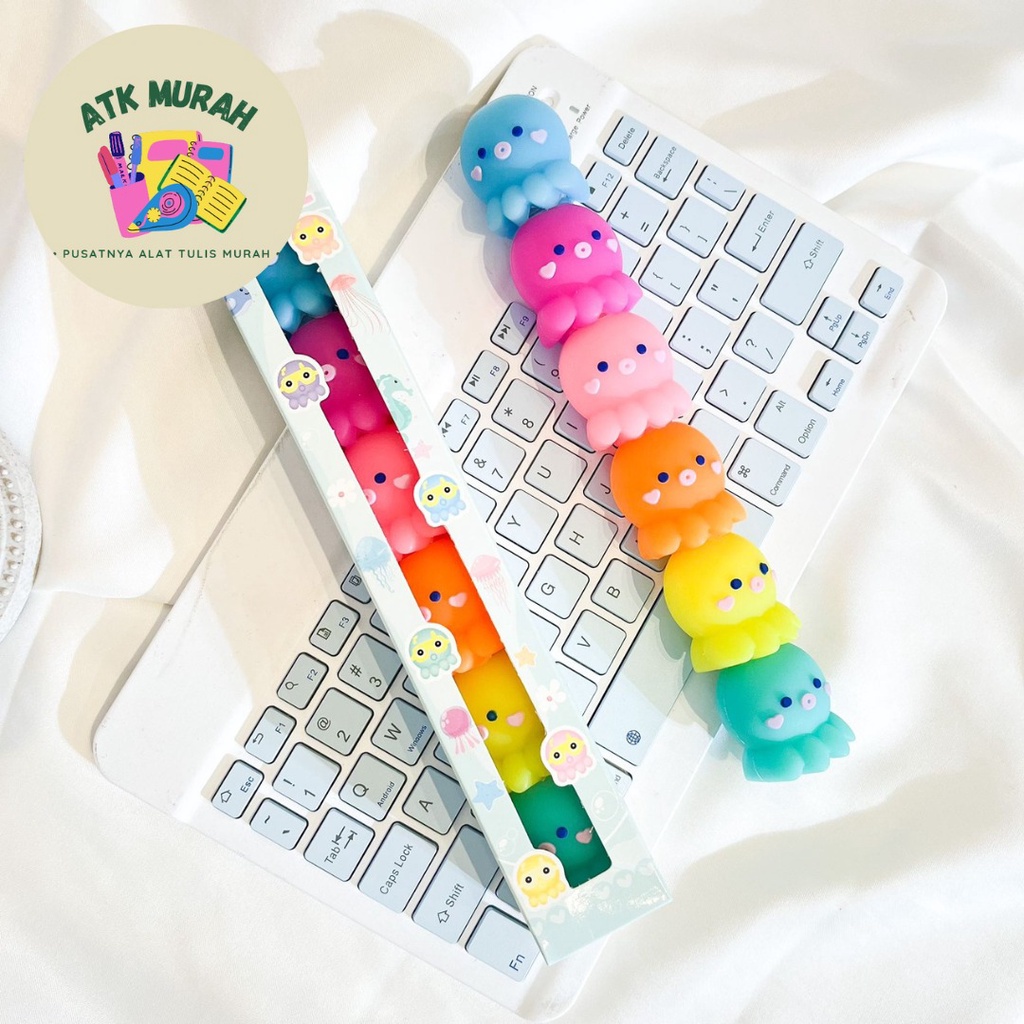 

Highlighter Cumi Cumi Gurita set isi 5 warna dengan box kado unik penanda buku bookMark