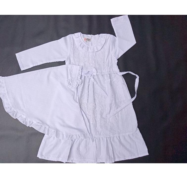 ✾ Gamis putih gamis manasik gamis muslim anak perempuan bahan katun Doby katun minyak dan wolfish ✷