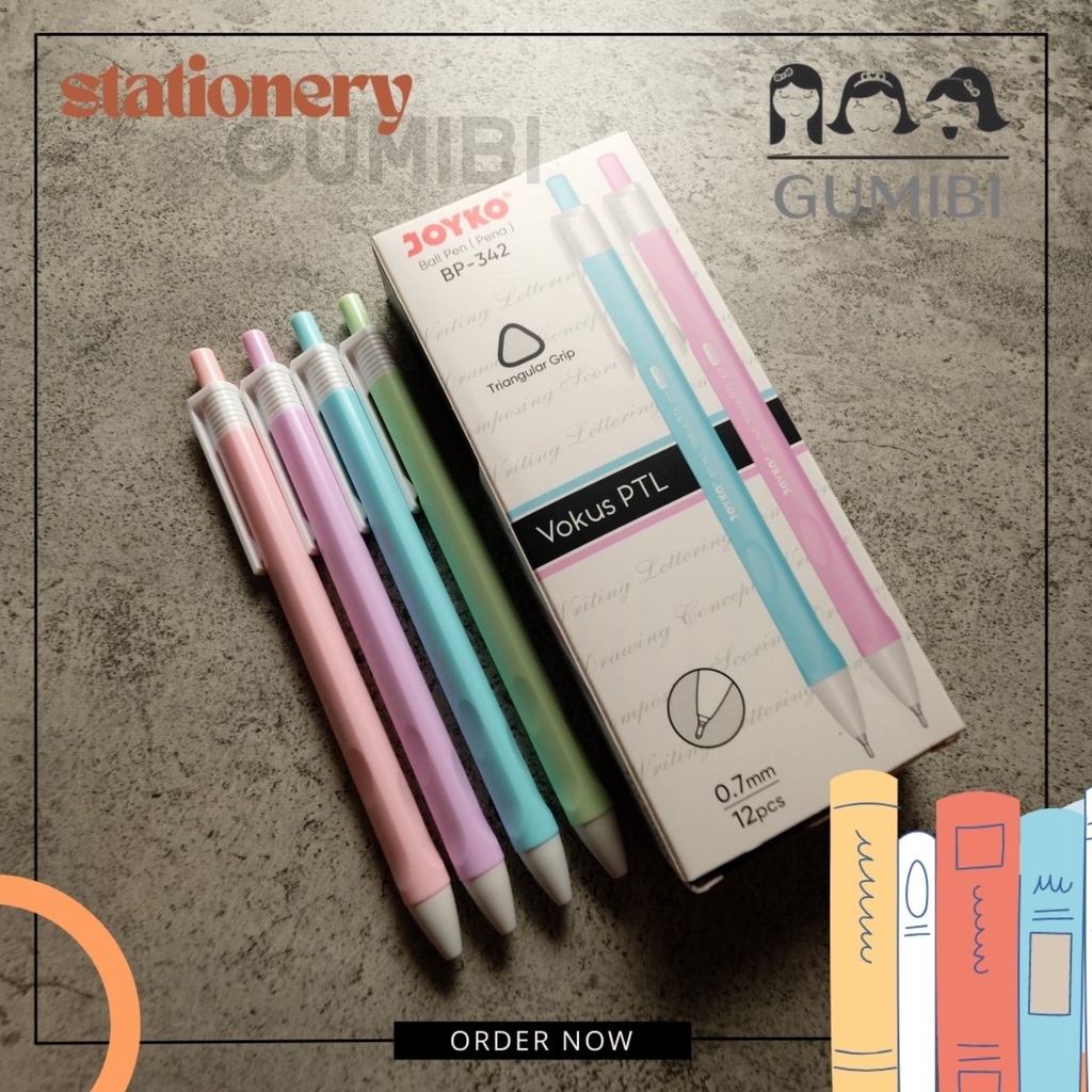 

(12PCS) PULPEN CETEK JOYKO VOCUS PTL BP-342 PEN MEKANIK SOFT COLOR