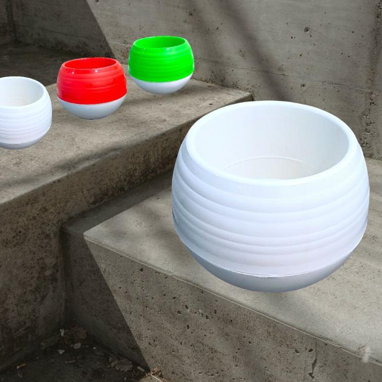 [JW964] Pot bunga plastik  unik pot bola pot plastik putih /size 25/pot bola sultan