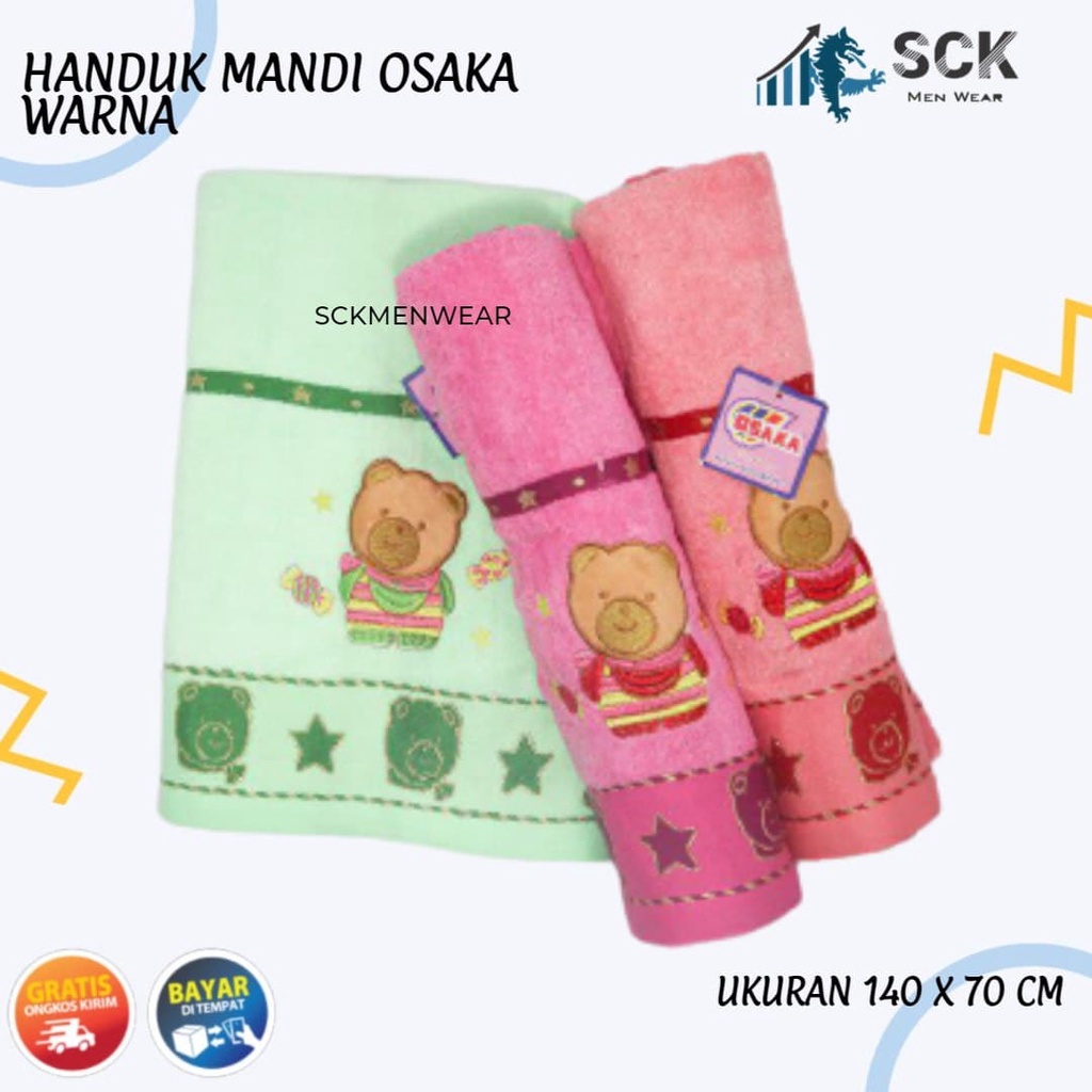 Handuk Besar OSAKA 140x70cm / Perlengkapan Mandi Pria Wanita Dewasa  - sckmenwear GROSIR