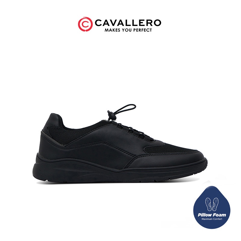 Sepatu Pria Casual Sneakers Cavallero Tersio Black