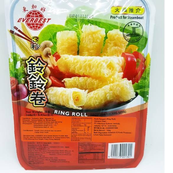 

Dijamin Ori>/ Everbest Ring Roll Kembang Tahu Gulung Cincin Steamboat 168g
