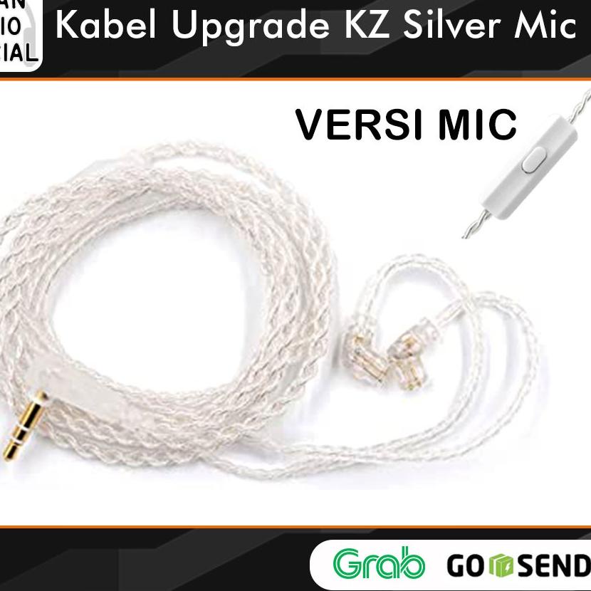 ✥ Kabel KZ Silver Upgrade Cable with Mic for  KZ EDX KZ ZSN PRO X KZ ZST X KZ ZSN PRO KZ ZSN Pro Zst