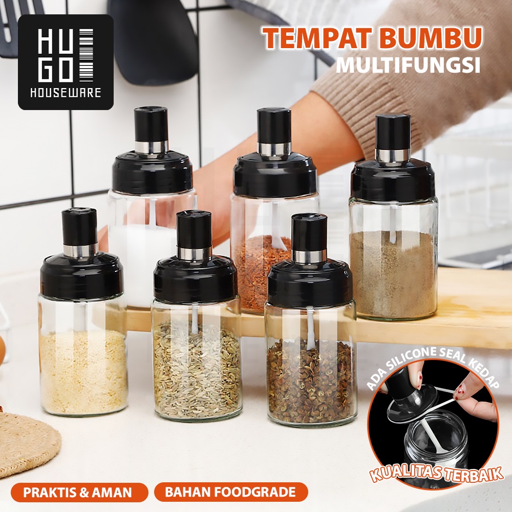 BOTOL BUMBU DAPUR KACA SENDOK / SPICE BOTTLE