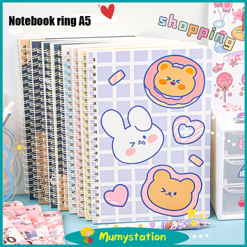 Mumystation Notebook Ring Motif A5 60Lembar/Buku Tulis Ring/Buku Catatan Lucu