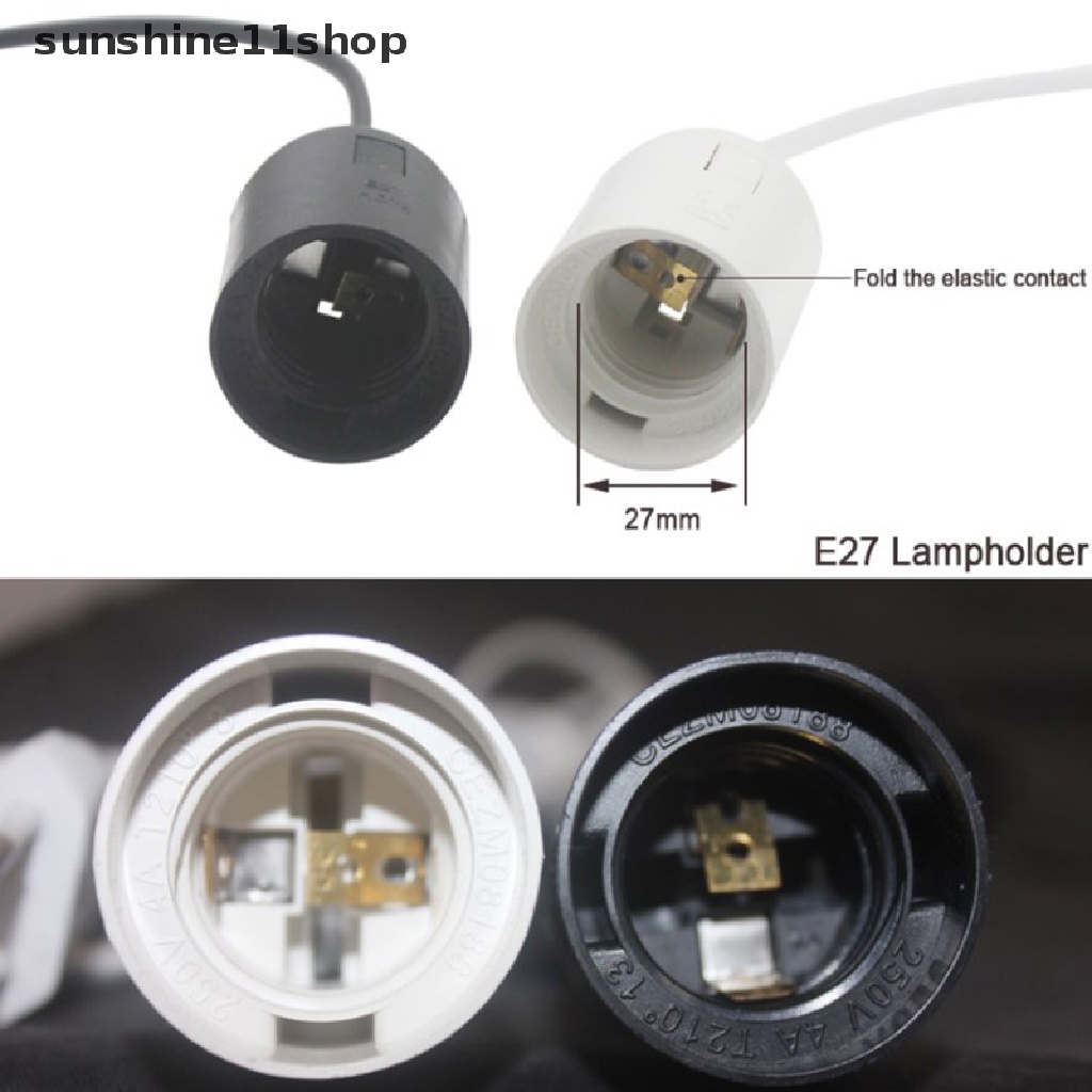 Sho Kabel Kabel Listrik Plug EU E27 Lamp Base Holder With Switch Wire Untuk Bohlam N