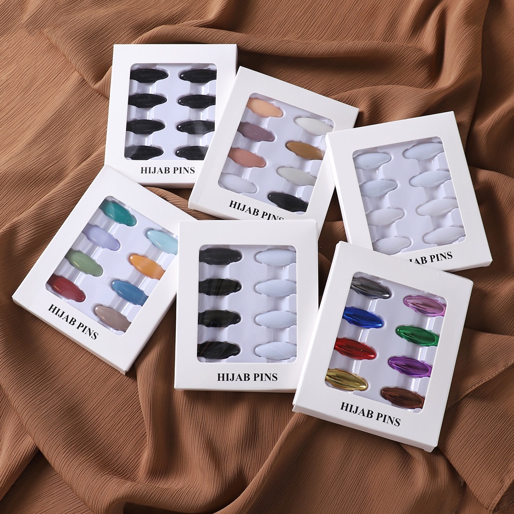 3-8pcs/set Peniti Jilbab 26gaya Warna Warni Peniti Jilbab Pin Syal Sutra Klip Syal Gesper